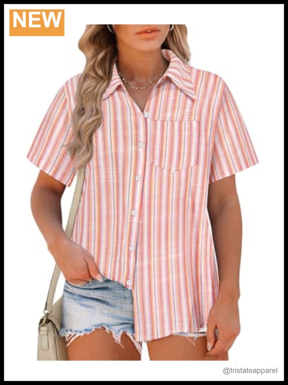 Plus Size Button Down Blouse Short Sleeve Collared Roll Cuff Lightweight Shirt